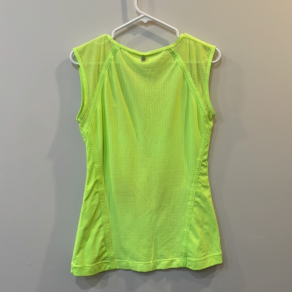 Lorna Jane neon yellow/lime sweetheart mesh tank - Picture 2 of 6